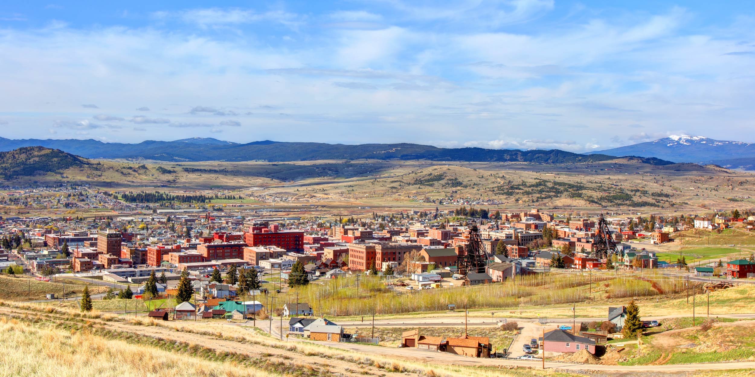 Aerial view of Butte Montana
