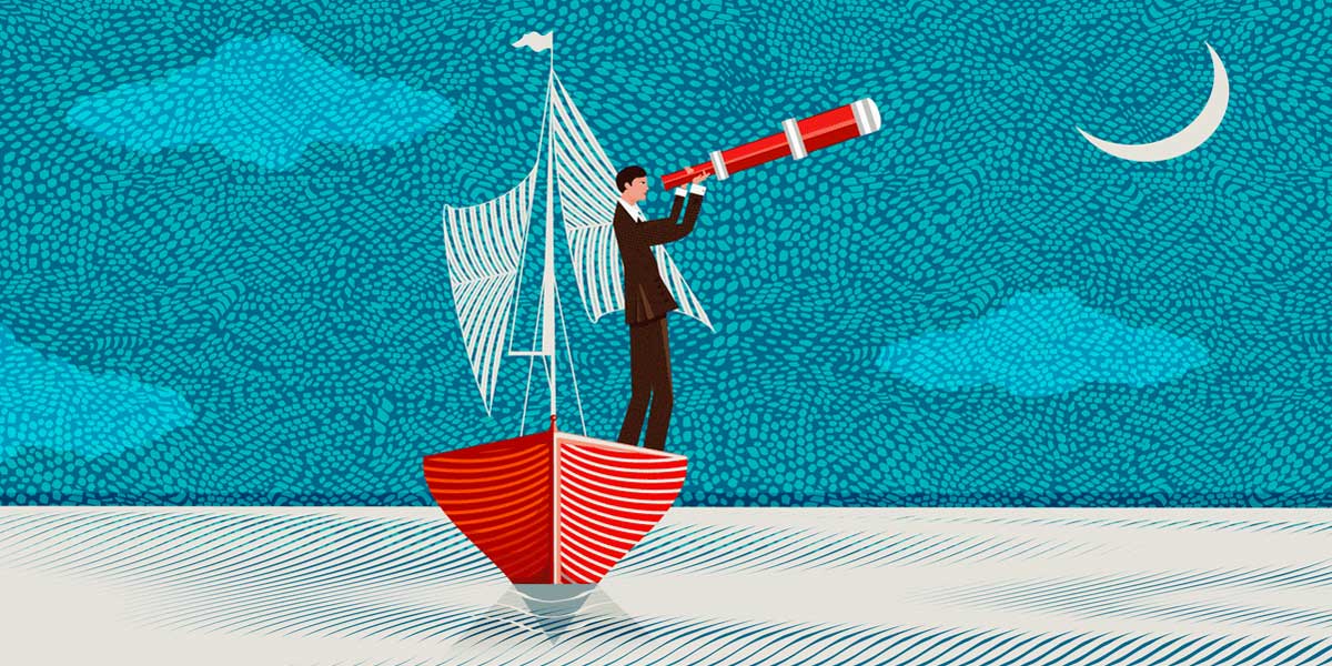 illustration of a man on a boat