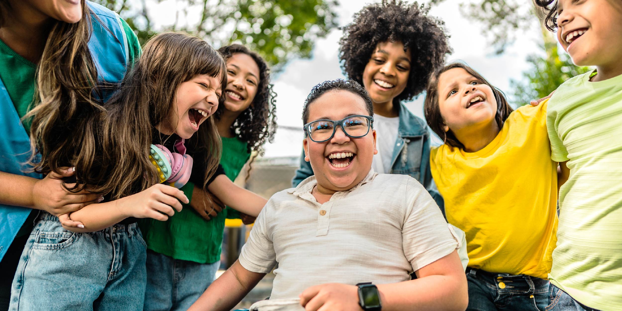 A group of kids having fun together
